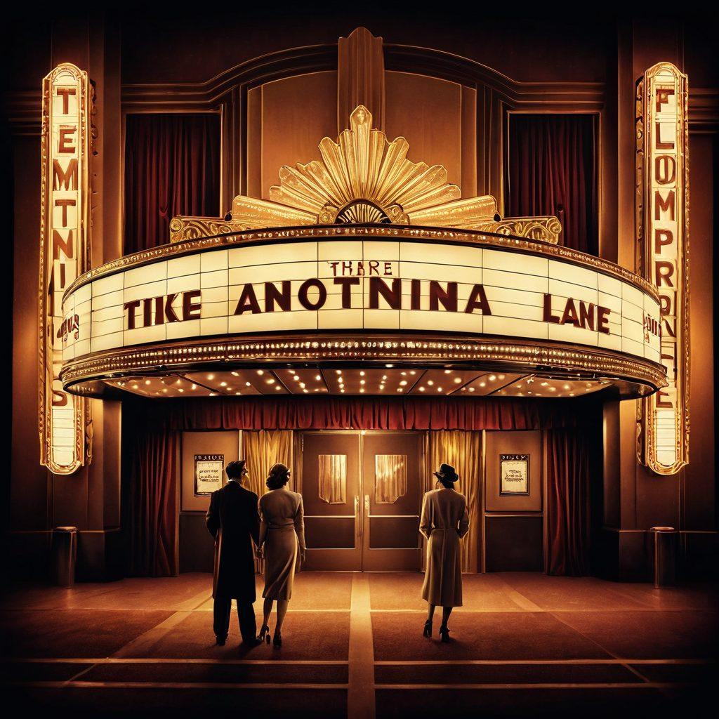 A cinematic film reel blending into a historical timeline, showing classic adult film posters transitioning into modern movie icons. Background includes sepia tones evolving into vibrant colors, with a vintage theater marquee signifying the legacy. Art Deco style.